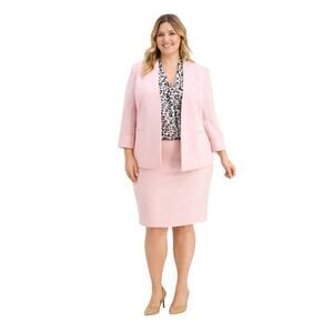 Kasper Pink Suit Set 20W Blazer & Pencil Skirt NWT Blush Workwear Office Set